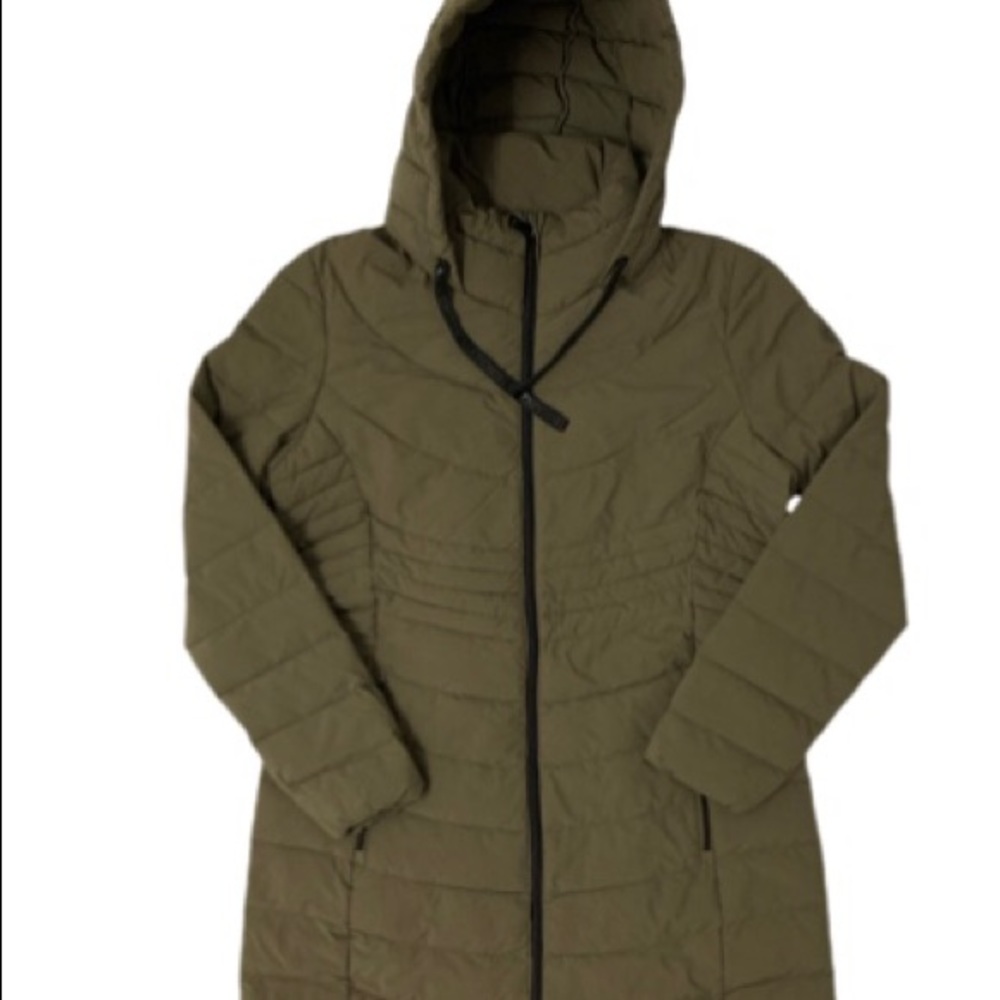 DKNY Green Quilted Down Jacket